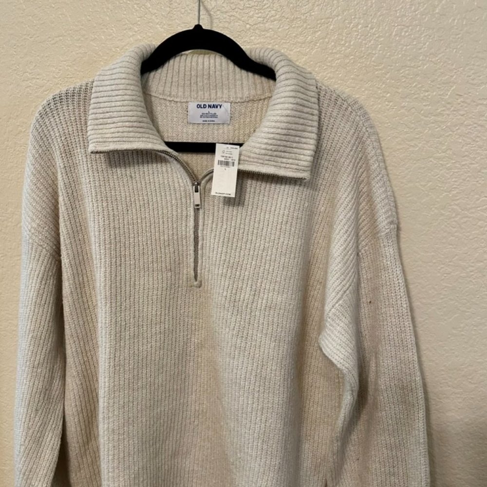 Rib-Knit 1/4-Zip Sweater for Men Old Navy L - Picture 2 of 4